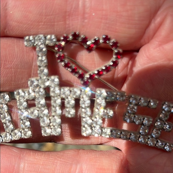 Vintage 'I Love Siamese' Cat Rhinestone Pin / Broach - Picture 5 of 7